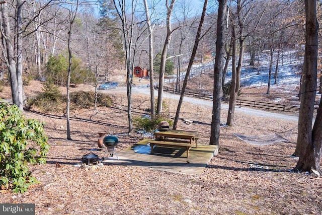 view of yard with fence