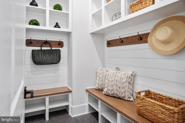 mudroom with baseboards