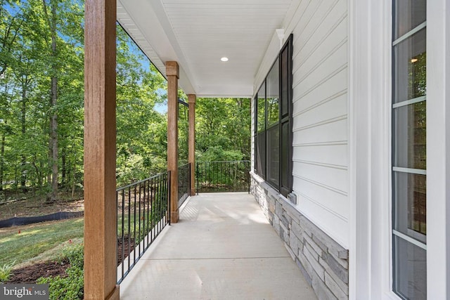 view of patio with a porch