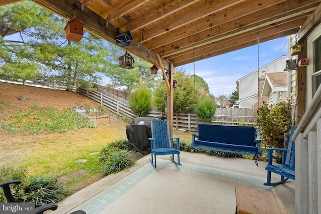 view of patio / terrace with area for grilling