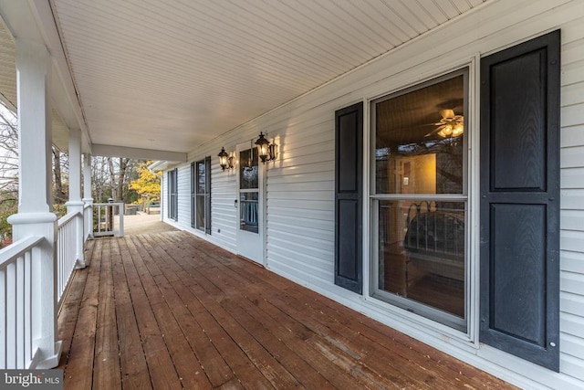 deck featuring a porch