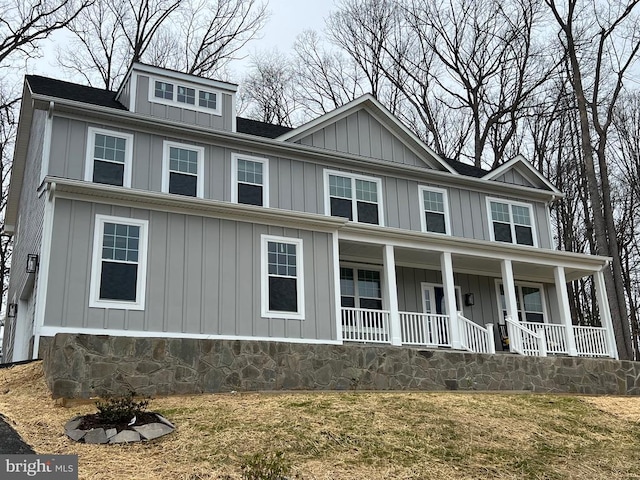 view of front of house featuring a porch and board and batten siding