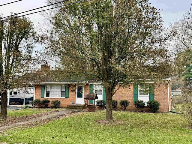 ranch-style home with a front yard