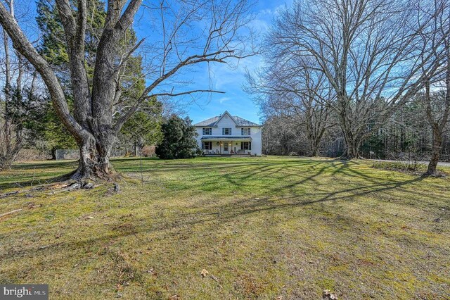 view of yard with a porch