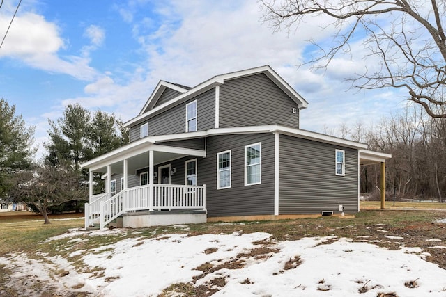 view of front of home featuring a porch