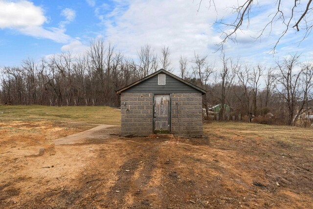 view of shed