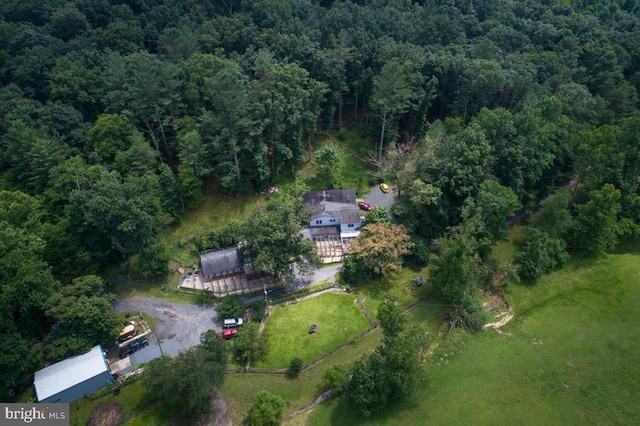 bird's eye view with a forest view