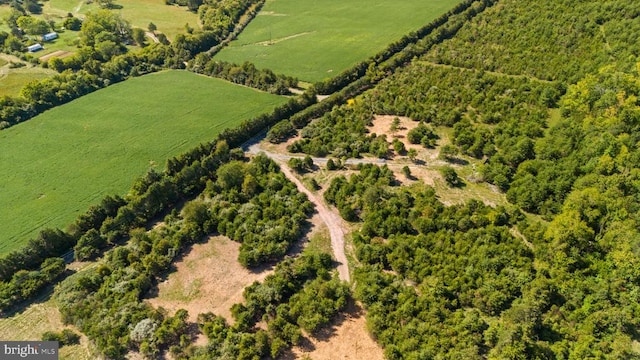 aerial view with a rural view