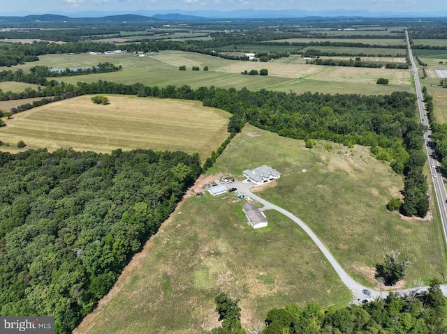 drone / aerial view with a rural view