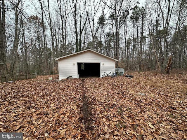 view of outbuilding with a garage