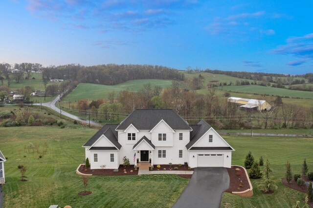 drone / aerial view with a rural view
