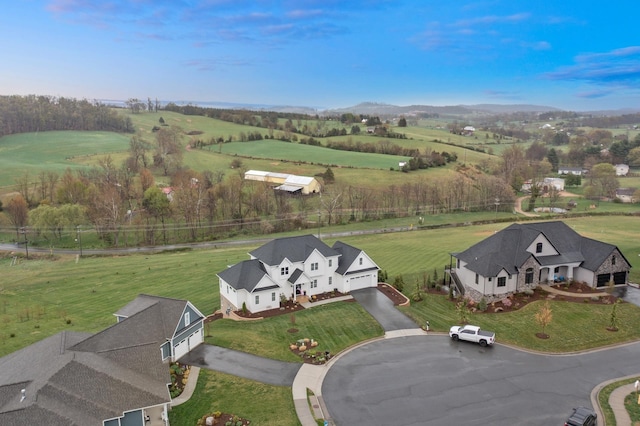 aerial view featuring a rural view