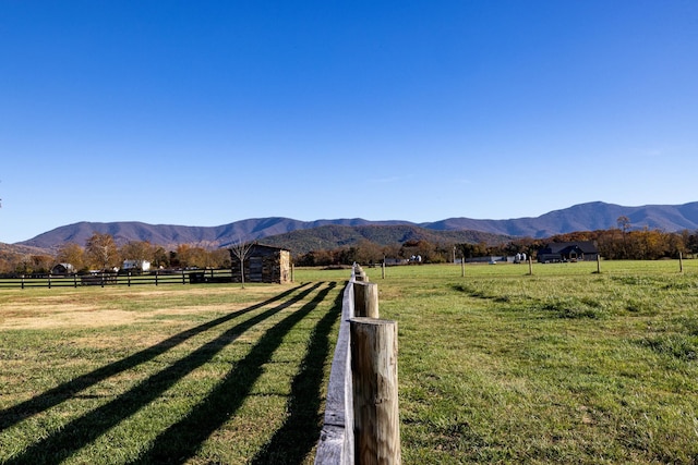 property view of mountains with a rural view