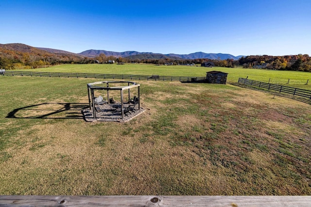 exterior space with a rural view