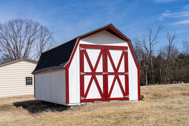 view of shed