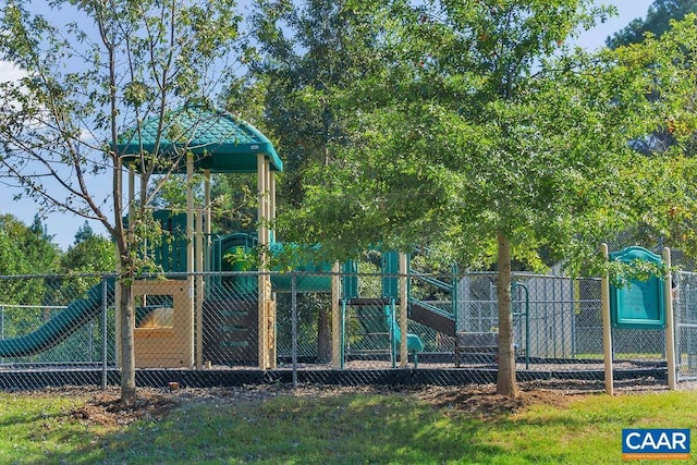 view of play area with fence