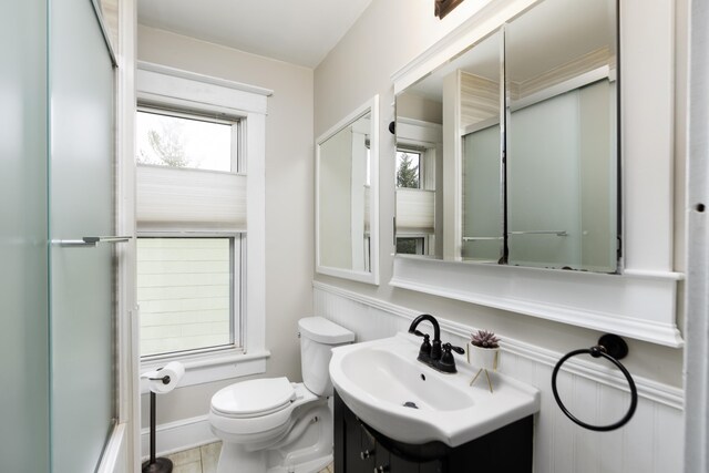 bathroom with toilet and vanity