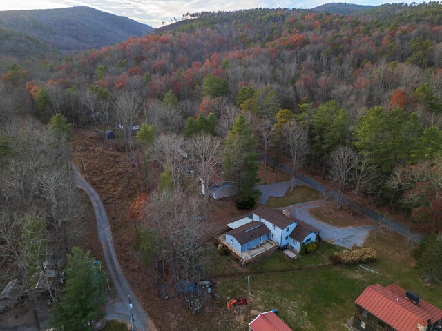 aerial view featuring a mountain view