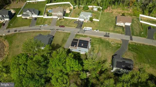 drone / aerial view with a residential view