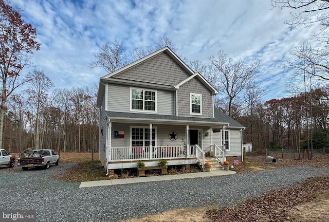 view of front of house with covered porch