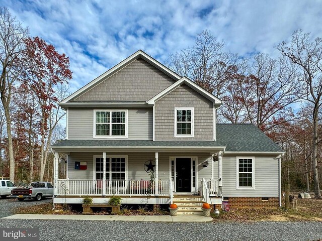 view of front of home with covered porch