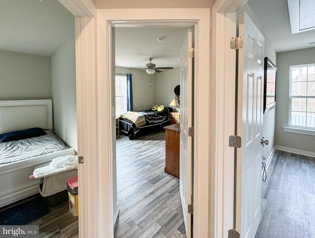 bedroom with light wood-type flooring