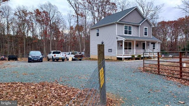 view of front of house featuring covered porch