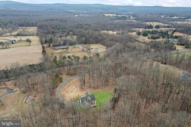 bird's eye view with a rural view