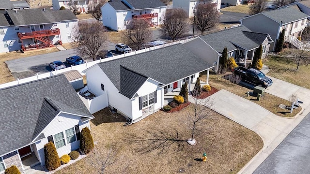 aerial view featuring a residential view