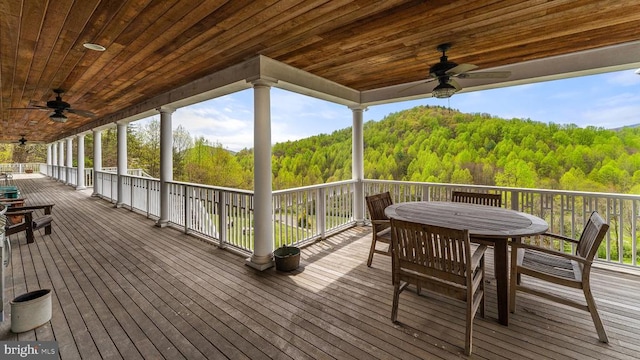 deck with ceiling fan