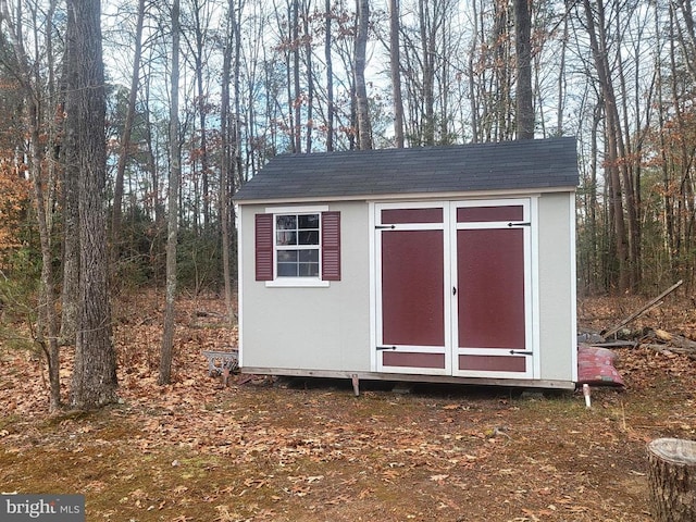 view of shed