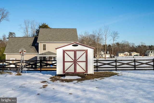 view of snow covered structure