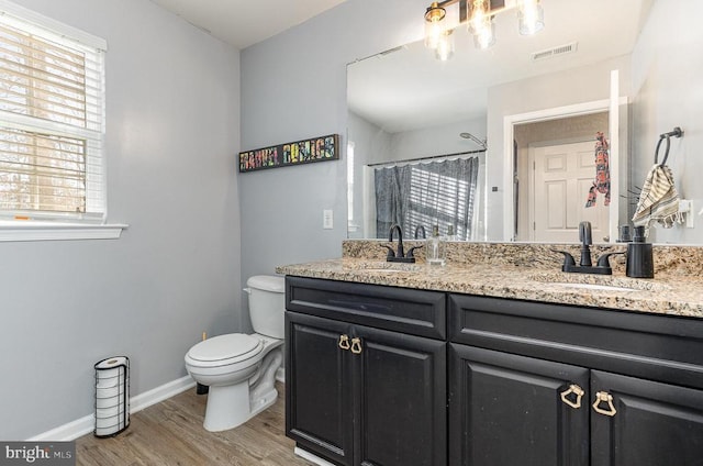 full bathroom with plenty of natural light, a sink, and toilet