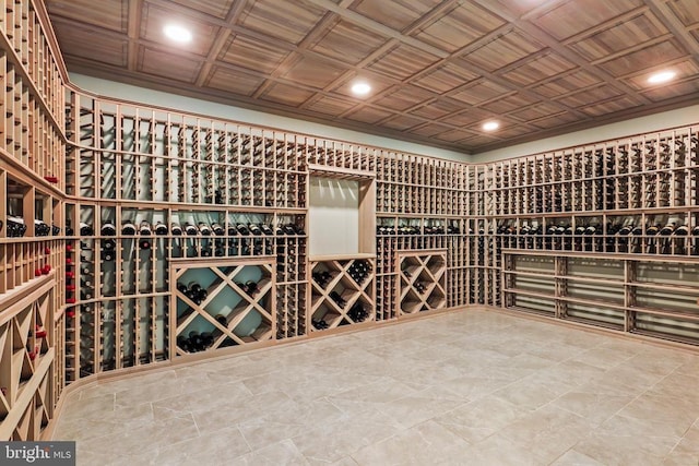 wine cellar featuring recessed lighting
