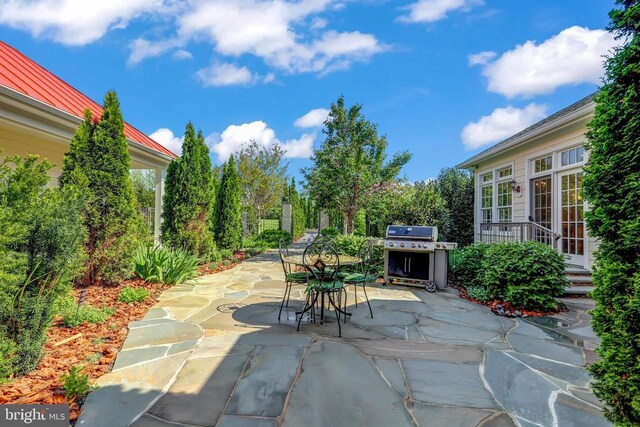 view of patio / terrace with a grill