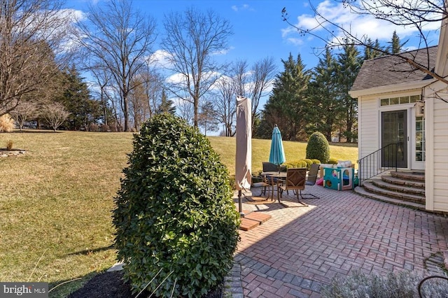 view of patio / terrace featuring entry steps