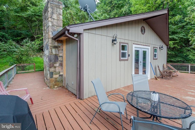 deck with french doors