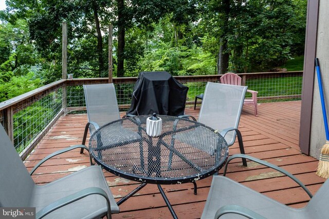 deck featuring area for grilling