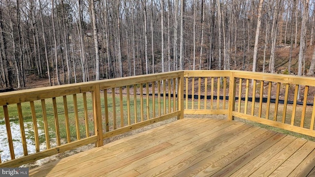 deck with a lawn