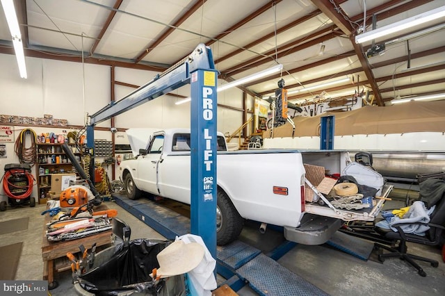 view of garage