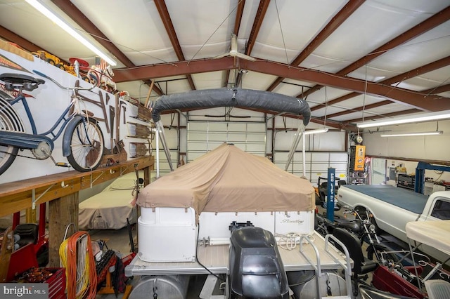 garage with water heater