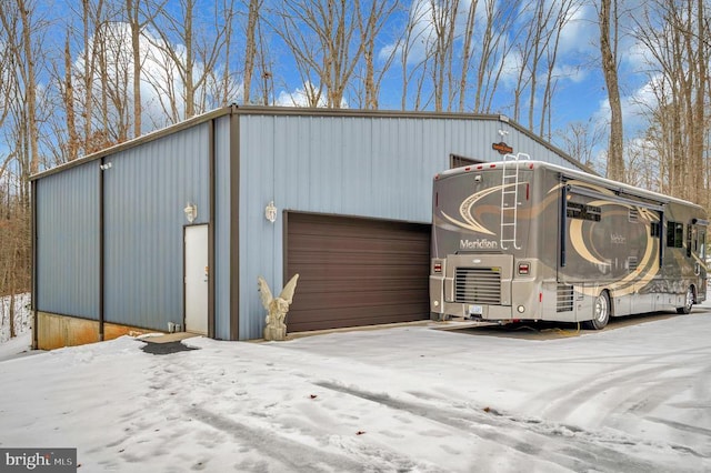 view of snow covered structure