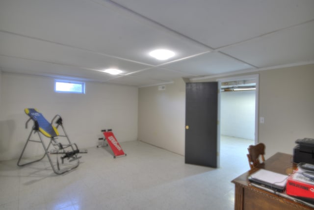 recreation room featuring tile patterned floors