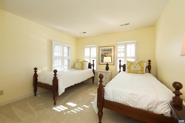 bedroom featuring multiple windows and carpet floors