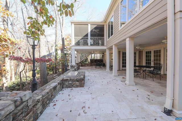 view of patio / terrace with ceiling fan