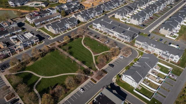 aerial view with a residential view