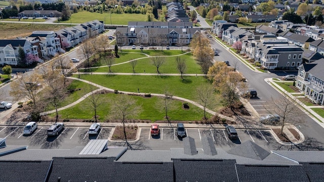 aerial view with a residential view