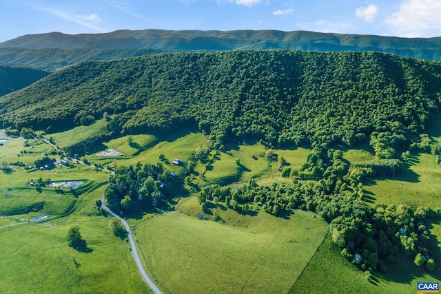 aerial view with a mountain view