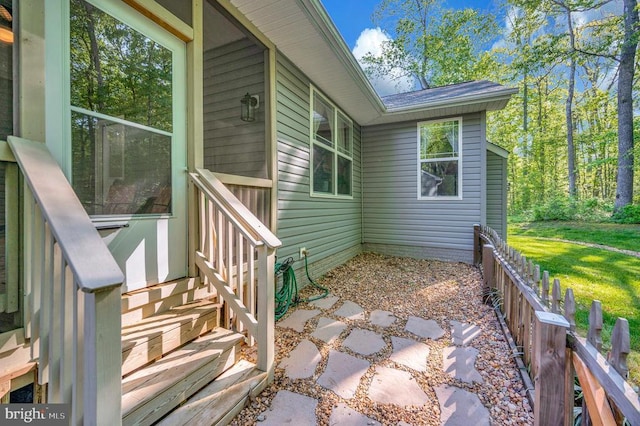 exterior space featuring fence