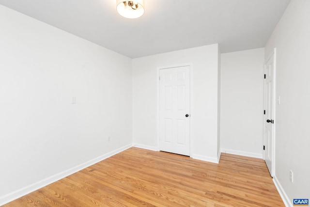 unfurnished bedroom featuring light hardwood / wood-style floors